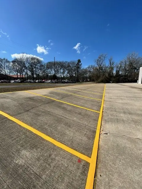 Fresh angled stalls with crisp white lines