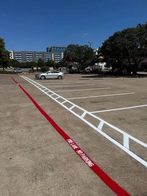 Fire lane with herringbone hatching